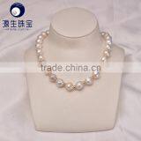 White Edison Large Pearl 13mm Delicate Pearl Necklace thumbnail-4