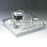Big crystal square base with diamond ball for desktop paperweight decoration