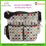 Custom Design Waterproof Polyester Adult Baby Diaper Bag Set