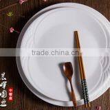 White porcelain customize dinner round plate for hotel home