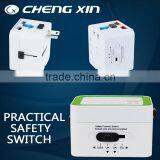 3 in One 2 Pin ac Power Plugs and Socket in Travel Usb Adapter