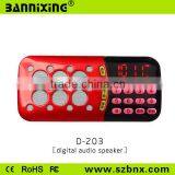 2015 New Products D-203 FM Radio Mini Digital Speaker