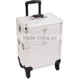 Silver Texture Professional Aluminum Rolling Cosmetic Case Makeup 3-Tier Trolley thumbnail-1