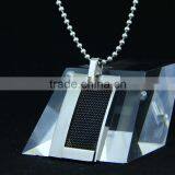 100% Authentic Material Black Tag Pendant Necklace For Man