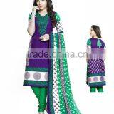 Gorgeous Purple Color Printed Dress Material