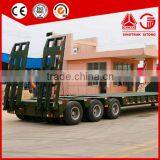 60t Tri-axle Low Bed Truck Trailer for Transporting Crane Excavator Tractor thumbnail-2