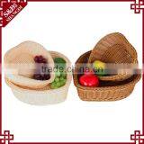 S&D Handmade Poly Rattan Washable Wicker Durable Heart Shape Empty Storage Basket for Fruit Vegetables Gift and Flower thumbnail-3