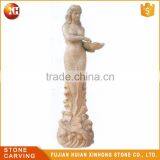 Garden Decoration Mermaid Art Marble Stone Sculpture thumbnail-1