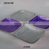 Four Compartment Fingure Painted Cast Aluminium Bowl With Food Safe Enamel