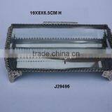 Rectangular Jewellery Box Made in Glass With Brass Fittings in Nickel Finish