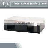 Gloss White and Black White Marble Top Side Table thumbnail-4
