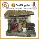 8 Inch Resin Craft Home Decoration Nativity Led Lights Christmas Village Houses thumbnail-4