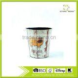 Cute Dog Print Waste Bin Faux Leather Trash Can For Home/Office/Hotel thumbnail-1