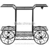 Elegant European Style Cart Design 6 Tier Wrought Metal Planter / Flower Pot Holder Display Rack Stand Garden Decor thumbnail-3