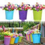 Metal Indoor Balcony Hanging Galvanized Flower Pot/ Metal Gardening Plant Pot thumbnail-2