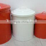 Various Sizes Outdoor Round Galvanized Steel Metal Trash Can Recycle Garbage Bin thumbnail-2