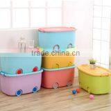 38L Small Size Hot Sale Waterproof Wheeling Plastic Toy Storage Box With Lid thumbnail-1