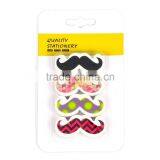 Gift Colourful Cartoon Mustache Shaped Eraser Set, 4 pk Novelty Mustache Erasers, 4 Fancy Mustache Erasers thumbnail-1