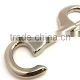 4-3/4" Solid Brass Hook in Nickel Plate, Solid Brass Swivel Eye Metal Snap Hook thumbnail-5
