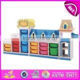 Wholesale Cheap Cartoon Kids Preschool Toy Shelf Wooden Daycare Furniture W08C187 thumbnail-3