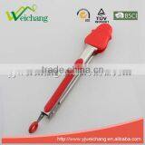 WCHXK05 Premium Comfort Stainless Steel Locking Corn Shape Food Tongs With Heat Resistant Silicone Heads, Good Grip thumbnail-1