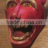 Hand Crafted Wooden Mask of Animal Face Wall Hanging Made In Nepal thumbnail-1