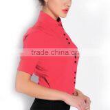 2016 Ladies Short Sleeve Office Uniform Blouse Body Shirt Clothes thumbnail-2