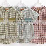 Aliabba Wholesale Fashion Boy Shirts Band Collar Short Sleeve Checks Shirts for Children thumbnail-1