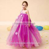 One Shoulder Cheap Flower Girl Colorful Ankle Length Tutu Dress Toddler Kids Birthday Party Dresses For Photo Props thumbnail-2