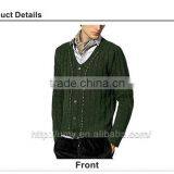 Cable Knit Handmade Wool Man Cardigan Sweater thumbnail-2