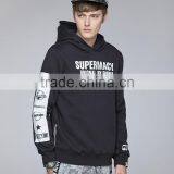 Wholesale Autumn Street Fashion Cotton Mens Gym Hoodie Black Hip Hop Hoodies thumbnail-3