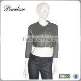 2014-2015 Stylish Women's Half pu Jacket Fake Fur pu Jacket for Lady thumbnail-1