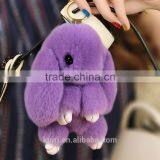 2017 New Arrive 15cm Hare Rabbit Fur Doll Handmade Bunny for Womens Bag Charms or Car Pendant Pom Pom Keychain thumbnail-3