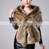 European Fur Overcoat Woolen Cloth Shawl for Women