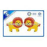 Cartoon Animal Promotional TPR Kids Erasers 3cm  1.2cm Red and Yellow Lion shaped