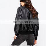 New Fashion Shiny Ribbed Bomber Jacket for Women in Life thumbnail-3