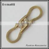 Gold Color Shoe Decoration Accessories With Rhinestone