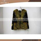 High Quality Women Real Black Rex Rabbit Fur Coat thumbnail-1