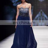 2017 B5250 Navy Color Halter Net Fabric Beaded Evening Dresses & Wedding Dresses thumbnail-1