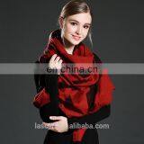 Women lace stitching wool scarf shawl red