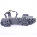 Snake Print Upper Low Heel Ladies Buckle Strap Sandals pu Sole Material Wholesale thumbnail-6