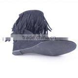 2016 Latest Fashion New Designs Wedges Lady Suede Upper Long Tassel Sandals Shoes thumbnail-6