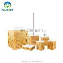 Bamboo Slim Shape 6pcs Bathroom Accessory Cost-effective Bathroom Accessories Modern High Quality Bamboo Bathroom Accessories thumbnail-3