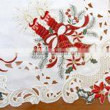 Wholesale Christmas Red Flower Candle Bell Hand Embroidery Designs Tablecloth Lmzc1001(1) thumbnail-3