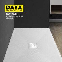 DAYA Resin Solid Surface Bathroom Artificial Stone Light Shower TrayBase Doccia Classica Personalizzato Pietra Ardesia Texture Piatto Doccia Colorato