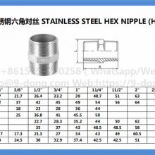 Stainless Steel Hex Nipple  HN SS304 SS316 150# dn20 (NPT BSP)