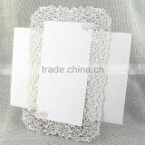 2016 New Design Wholesale Invitation Cards White Laser Cut Lace Vintage Wedding thumbnail-3