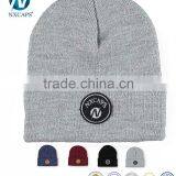 2016 plain knit hat/cap with custom labels, Custom patch woven beanie hat