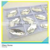 Top quality Glass Material Bling Bling Horse Eye Stone 2 Holes Sew on luxurious Garment