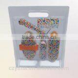 New Arrival ~ 5 Pieces Colored Pattern Horse Grooming Kit With Blister/flower thumbnail-1